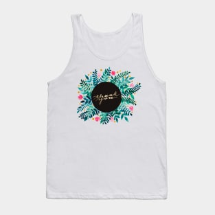 Thank you florals - green and pink Tank Top